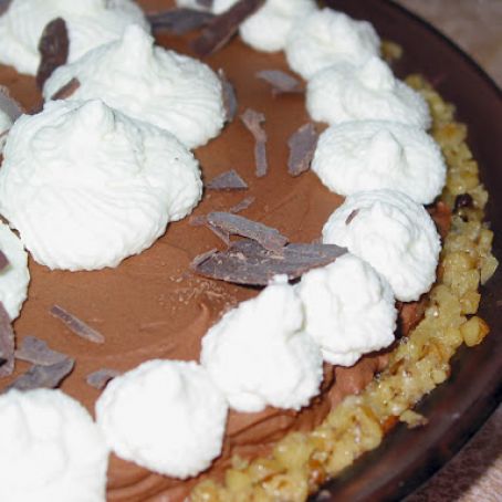 Chocolate Mousse Pie with Walnut Crust