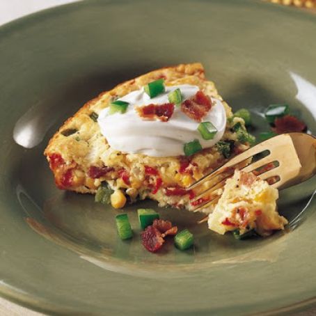 Impossibly Easy Calico Corn and Bacon Pie