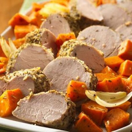 Italian Pork Tenderloin with Roasted Sweet Potatoes