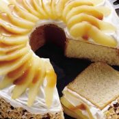 Delicate Pear Cake with Caramel Sauce