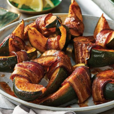 Smoky Bacon-Wrapped Acorn Squash