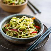 Zucchini “Noodles” with Sesame-Peanut Sauce