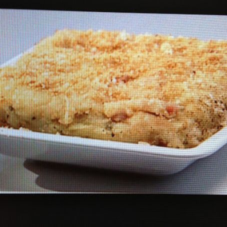 Side Dish: Baked Mashed Potatoes with Parmesan Cheese and Bread Crumbs