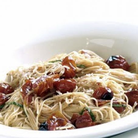 Garlicky Angel Hair with Grape Tomatoes