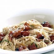 Garlicky Angel Hair with Grape Tomatoes