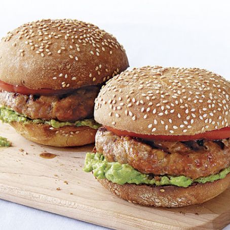 Turkey-Chorizo Burgers with Guacamole