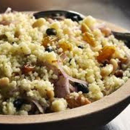 Couscous with Golden Raisins, Pine Nuts, and Green Onions