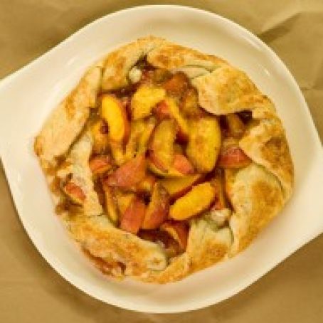 Fresh Peaches and Cream Rustic Pie