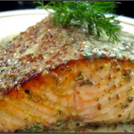 Fish: Salmon with Red Radish Dill Sauce