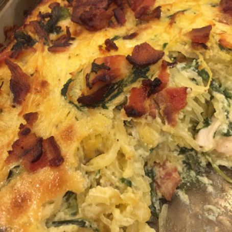 Chicken Bacon Ranch Spaghetti Squash Casserole