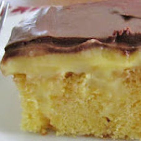 Boston Cream Poke Cake