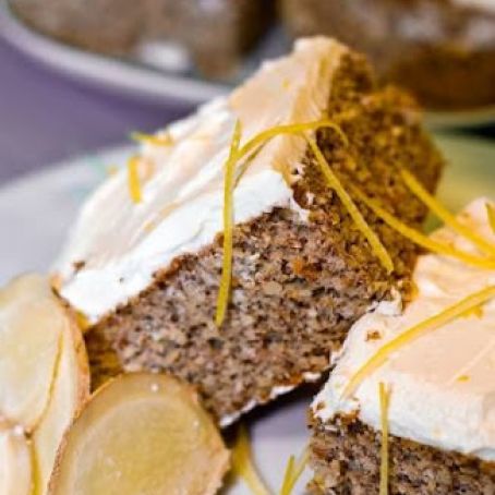 Low Carb Gingerbread Squares with Lemon Frosting