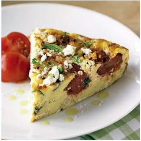 Cherry Tomato Frittata with Corn, Basil and Goat Cheese