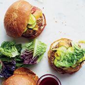 Farmbar Turkey Burgers with Bread-and-Butter Zucchini Pickles