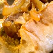 Beer Braised Brats Sandwich