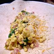 Ham Spinach Breakfast Burrito (Can Be Frozen)