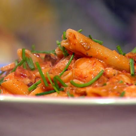 Seafood Pasta with Sherry Tomato Cream Sauce