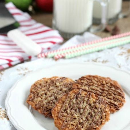Oatmeal Lace Florentine Cookies