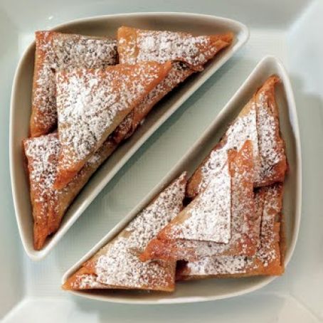Pear and Pistachio Phyllo Triangles