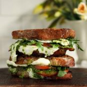Caprese Grilled Cheese with Arugula Pesto