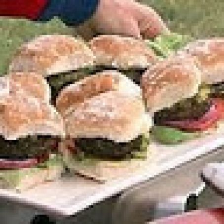 Black Pepper-Crusted Burgers with Mustard Sauce