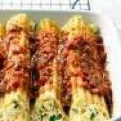 Baked Manicotti with three cheeses