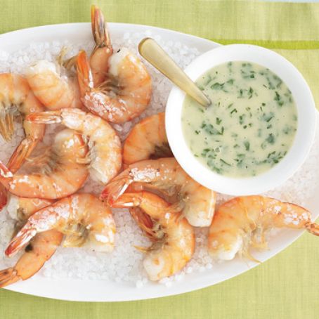 Salt-Roasted Shrimp with Scampi Dip