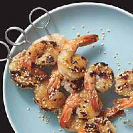 Grilled Wasabi-Honey Shrimp