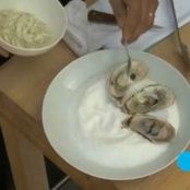 Grilled oysters with green onion butter