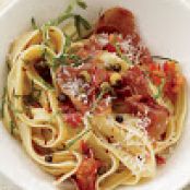 Fettuccine with Tomatoes and Crispy Capers