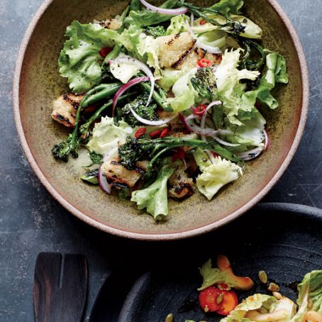 Charred Broccolini & Escarole Salad