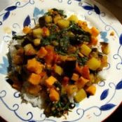 Sweet Potato, Eggplant, Tomato, and Spinach Curry