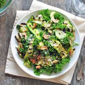 Grilled Zucchini Ribbon and Kale Salad