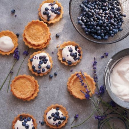 Mini Blueberry-Lavender Cornmeal Cream Tarts