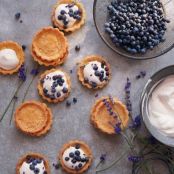 Mini Blueberry-Lavender Cornmeal Cream Tarts