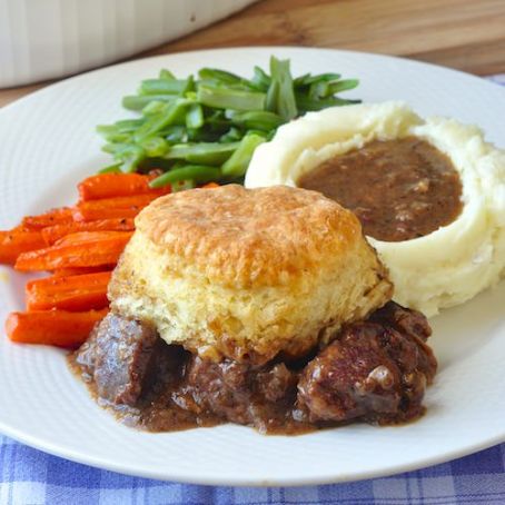 Beef Pot Pie (Braised) with Biscuit Topping