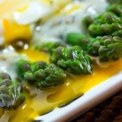 Asparagus with a Poached Egg in a Dill and Caper Avgolemono Sauce