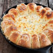 Warm Skillet Bread and Artichoke Spinach Dip