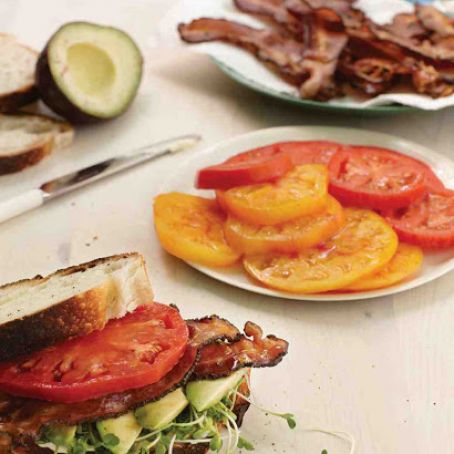 TOMATO*****Open-Faced Bacon, Tomato and Avocado Sandwich