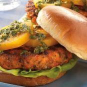 SALMON BURGERS WITH CITRUS HERB SAUCE