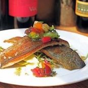 Trout with Insalata Cruda and Tomato Vinaigrette