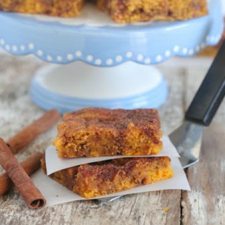 Pumpkin Snickerdoodle Cake Bars