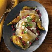 Butternut Squash Ravioli with Peppered POM Sauce