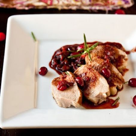 Pork Tenderloin with Cranberry Balsamic Sauce