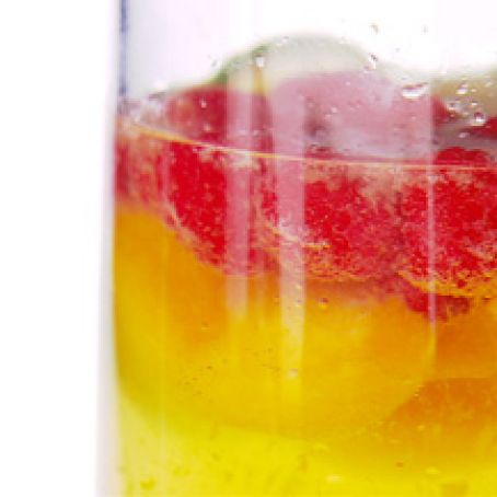 Peach, raspberry and lime sangria