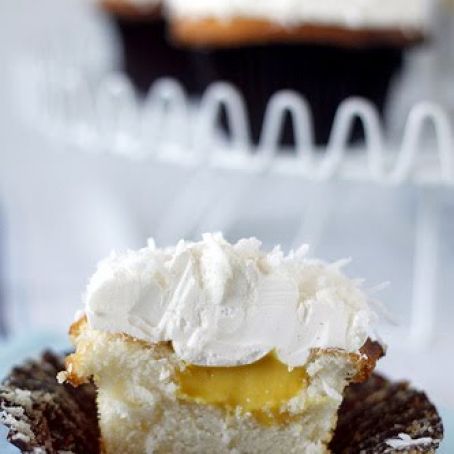 Coconut Cupcakes with Mango Curd