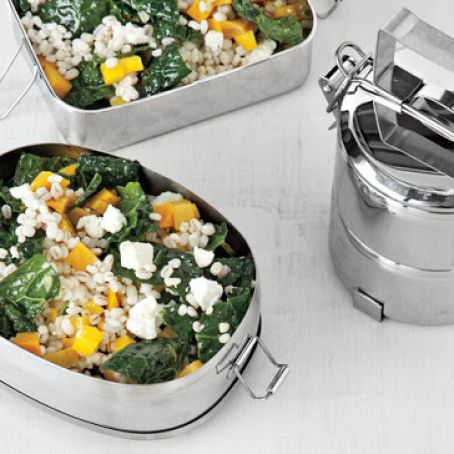 Barley and Kale Salad with Golden Beets and Feta