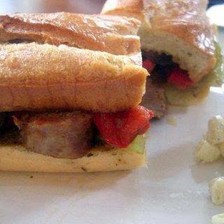 Sausage, Pepper, and Onion Hoagies