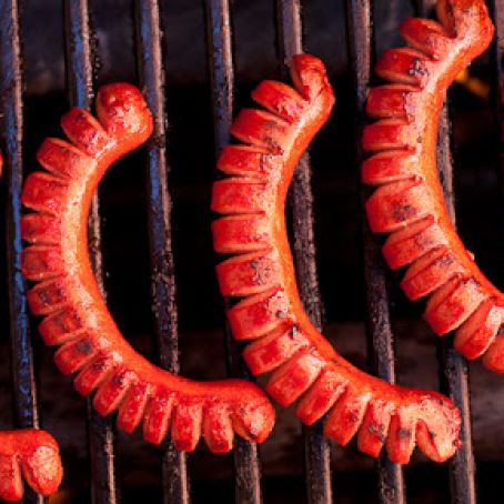 Saucy Hasselback Hot Dogs
