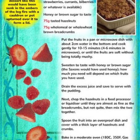 Summer Fruit, Honey, and Hazelnut Crumble